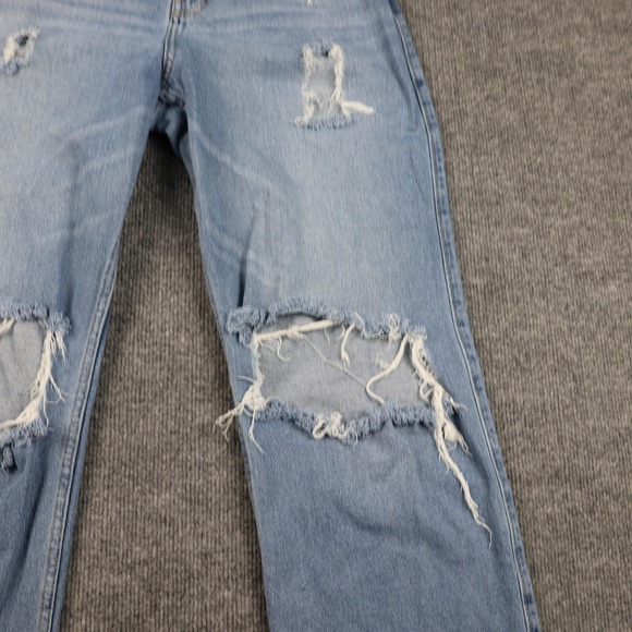 Hollister Jeans Womens 7 Light Wash Ultra High Rise Dad Distressed Ripped Knees - Picture 4 of 16